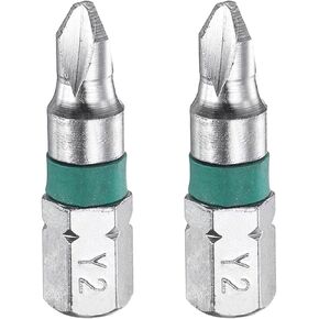 HARFINGTON 2pcs Y Type Screwdriver Bit Y1 1/4" Hex Shank 25mm/1" Length Magnetic Y Shape Hex Bits S2 Steel Electric Screw Driver Bit