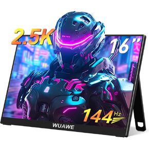 16" Portable Gaming Monitor 2.5K 144Hz, 2560x1600 100% sRGB USB C HDMI Travel Monitor for Laptop, External Second Computer Monitor with HDR Freesync Low Blue Light for PC Mac Xbox PS5
