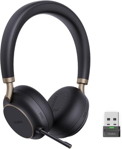 Yealink BH76 Plus UC Wireless Headset for Work, Bluetooth Headsets with Microphone Active Noise Cancelling, Retractable Mic Arm, ANC Business Headsets for Teams Zoom Meeting Call, Switchable Earpads in Saudi Arabia