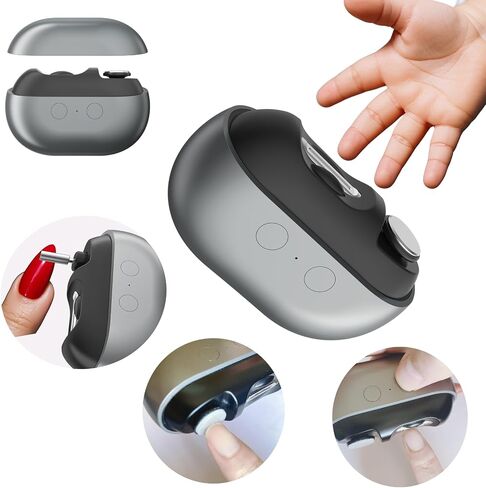 New Upgraded 4-in-1 Multi Functional Electric Nail Clipper, Electric Nail Trimmer with Scrap Storage & 2 Speeds, Rechargeable Portable Safety Fingernail Trimmer for Baby/Kids/Adults/Seniors (White) in Saudi Arabia