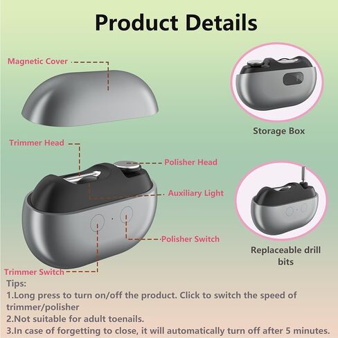 New Upgraded 4-in-1 Multi Functional Electric Nail Clipper, Electric Nail Trimmer with Scrap Storage & 2 Speeds, Rechargeable Portable Safety Fingernail Trimmer for Baby/Kids/Adults/Seniors (White) in Saudi Arabia