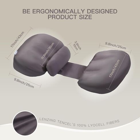 Pregnancy Pillow for Sleeping, Full Body Maternity Pillow, Cooling & Buttery Soft Sustainable Tencel Lyocell with Removable & Washable Cover, Multi-Functional Comfort, Grey Green in Saudi Arabia
