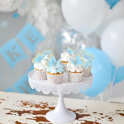 11 قطعة من كعكة الفراشة أقطار أعلى مع كعكة عيد ميلاد سعيد أقطار أعلى من الذهب الوردي الفراشة زخارف كعكة عيد ميلاد للبنات عيد ميلاد حفل زفاف ديكور استحمام الطفل (وردي 3) in Kuwait