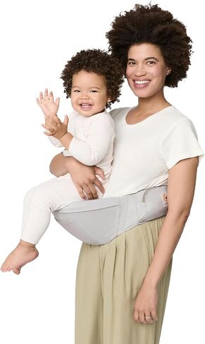 Ergobaby Ergonomic Baby Carrier Hip Seat with Storage, Comfortable Wide Waistbelt and Lumbar Support (17-45 lb) from The Brand Leader in Carriers, Lift Hip Seat, Onyx Black in Saudi Arabia