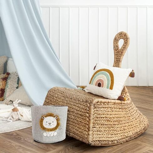 Mon Ami Seahorse Designer Linen Storage Bin, Kids Laundry Basket, Toy Boxes for Kids, Kids Hamper, Cute Baby Nursery Baskets for Bedroom and Bathroom Decor, Toy Storage for Girls & Boys, 8x8 in in Kuwait