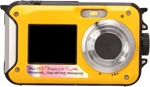Underwater Digital Camera Waterproof Camera Dual Screens Waterproof Digital Camera Double Screens Waterproof Camera for Diving Snorkeling Swimming White (Blue) in Kuwait