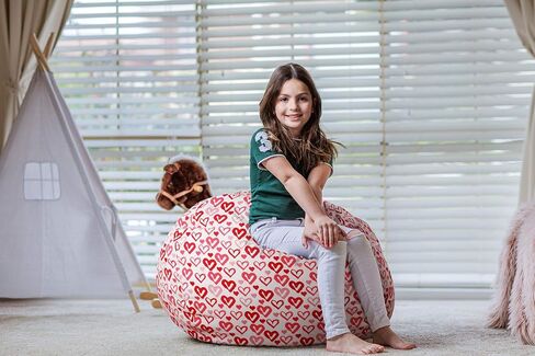 WEKAPO Stuffed Animal Storage Bean Bag Chair Cover for Kids | Stuffable Zipper Beanbag for Organizing Children Plush Toys Large Premium Cotton Canvas (Gray, X-Large) in Saudi Arabia