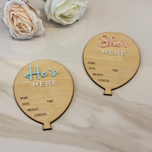 YongPan Hello World Birth Announcement Disc,She’s Here or He's Here Newborn announcement, Baby Announcement Signs for Newborns (Circle) in Saudi Arabia