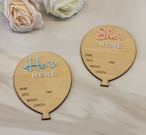 YongPan Hello World Birth Announcement Disc,She’s Here or He's Here Newborn announcement, Baby Announcement Signs for Newborns (Circle) in Saudi Arabia