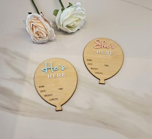 YongPan Hello World Birth Announcement Disc,She’s Here or He's Here Newborn announcement, Baby Announcement Signs for Newborns (Circle) in Saudi Arabia
