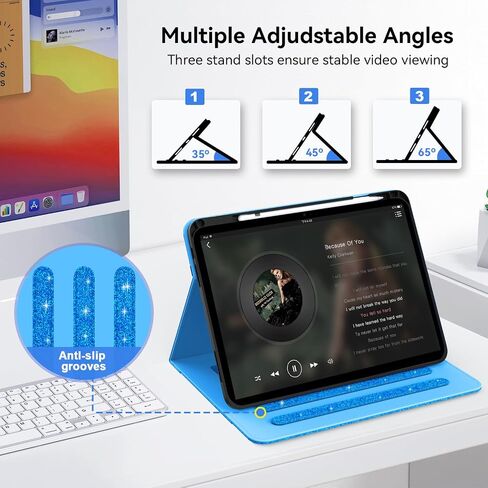Zonefoker for iPad 10th Generation Case 2022, iPad 10 th Gen 10.9 inch Protective Cover with Pencil Holder, Multi-Angle Viewing Stand, Pocket Design, Folio Leather Cases for Women Men, Marble Blue in Saudi Arabia
