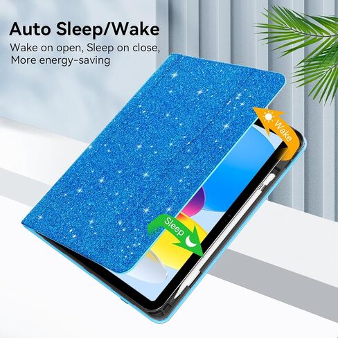 Zonefoker for iPad 10th Generation Case 2022, iPad 10 th Gen 10.9 inch Protective Cover with Pencil Holder, Multi-Angle Viewing Stand, Pocket Design, Folio Leather Cases for Women Men, Marble Blue in Saudi Arabia