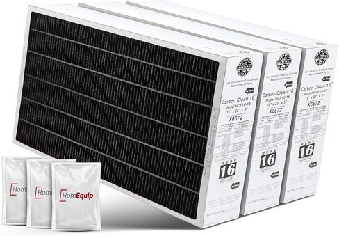 Lennox 16x25x5 Furnace Filter, X6672 Filter Replacement, Merv 16 Carbon Clean Filter Media with Homequip Disposal Bag 2-Pack (Actual Size: 15.8 x 24.8 x 4.3 Inches) in Kuwait