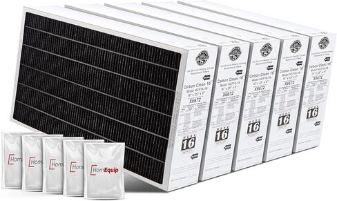 Lennox 16x25x5 Furnace Filter, X6672 Filter Replacement, Merv 16 Carbon Clean Filter Media with Homequip Disposal Bag 2-Pack (Actual Size: 15.8 x 24.8 x 4.3 Inches) in Kuwait