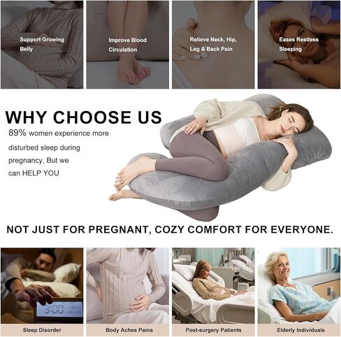 Pregnant Pillow, Comfortable Adult G-Shaped Maternity Body Pillow,Pregnancy Pillows for Sleeping, Detachable Pregnancy Pillow for Women in Saudi Arabia