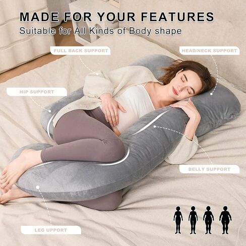 Pregnant Pillow, Comfortable Adult G-Shaped Maternity Body Pillow,Pregnancy Pillows for Sleeping, Detachable Pregnancy Pillow for Women in Saudi Arabia