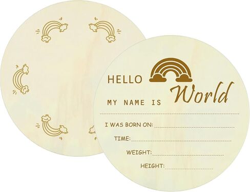 baby announcement sign,hello world newborn sign,baby name sign,welcome baby sign,birth announcement sign (Wood color(flower)) in Saudi Arabia