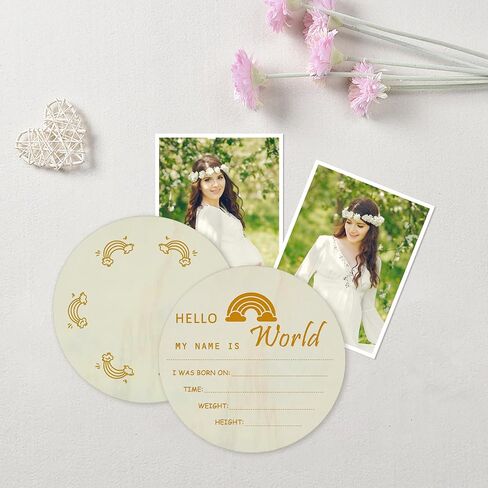 baby announcement sign,hello world newborn sign,baby name sign,welcome baby sign,birth announcement sign (Wood color(flower)) in Saudi Arabia