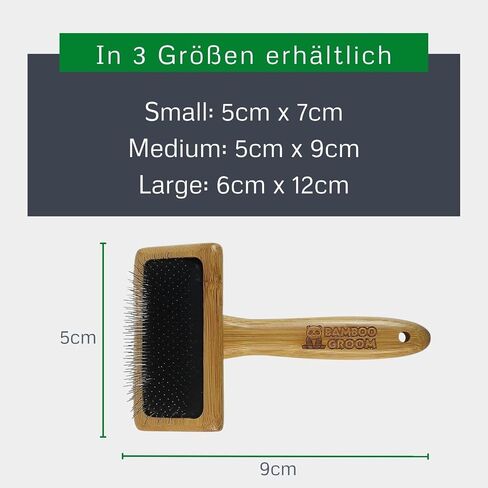 Alcott Bamboo Groom Slicker Brush with Stainless Steel Pins for Pets, Small,Black in Kuwait