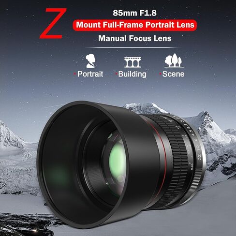 85mm Lens for Canon RF - 85mm f1.8 Portrait Lens Manual Focus(MF) for Canon EOS R/Ra/RP/R3/R5/R5 C/R6/R6 Mark II /R7/R8/R10/R50/R100 Mirrorless Camera (for Canon RF) in Kuwait