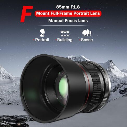 85mm Lens for Canon RF - 85mm f1.8 Portrait Lens Manual Focus(MF) for Canon EOS R/Ra/RP/R3/R5/R5 C/R6/R6 Mark II /R7/R8/R10/R50/R100 Mirrorless Camera (for Canon RF) in Kuwait