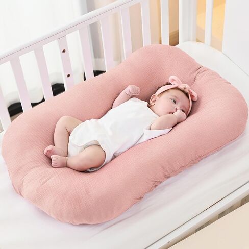 FUNUPUP Muslin Baby Lounger Cover Compatible with Snuggle Me Lounger, Infant Lounger Pillow Cover for Newborn, Removable Newborn Lounger Cover for Boys and Girls, Blue in Saudi Arabia