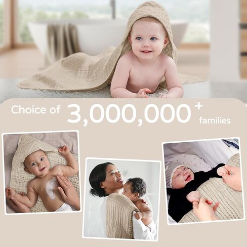 Yoofoss Hooded Baby Towels for Newborn 100% Muslin Cotton Baby Bath Towel with Hood for Babies, Infant, Toddler and Kids, Large 32x32Inch, Soft and Absorbent Newborn Essential in Kuwait