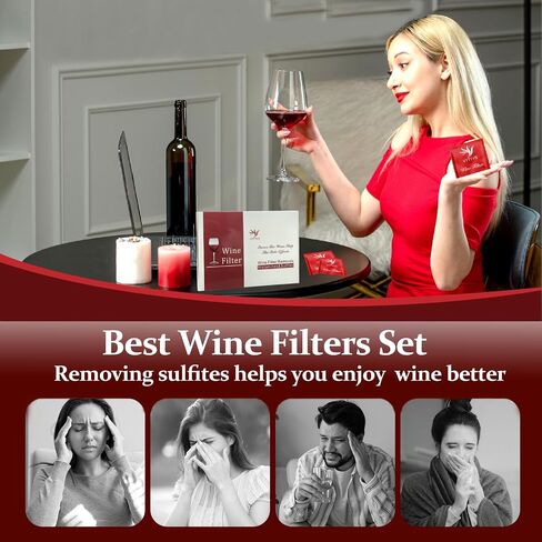 12 Pack the Wand Wine Purifier, Wine Filter, Wine Accessories for Wine Lovers, Wine Sulfite Filter To Remove Sulfite And Histamine, Eliminate Headaches, Reduce Wine Allergies in Saudi Arabia
