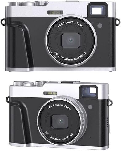 4K Digital Camera with 48MP Ultra HD, 16X Digital Zoom, 2.8" IPS Screen, Autofocus, Vlogging Camcorder, External Mic & Flash Support, TF Card Slot (Black) in Saudi Arabia