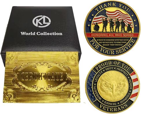 حافظة/حامل/حامل لعرض العملات المعدنية من Challenge مع عملات عسكرية فردية قابلة للتجميع، هدايا للمحاربين القدامى in Kuwait