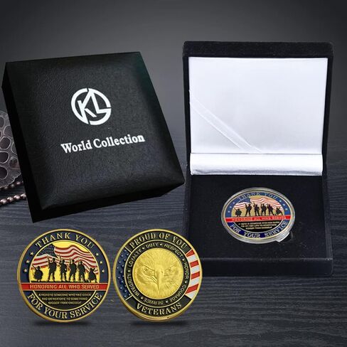 حافظة/حامل/حامل لعرض العملات المعدنية من Challenge مع عملات عسكرية فردية قابلة للتجميع، هدايا للمحاربين القدامى in Kuwait