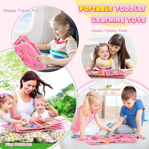 URMYWO Busy Board - Montessori Toys for 1 2 3 4 Year Old, Busy Book Toddler Activities with Fine Motor Skills, Autism Sensory Toys Gifts for Boys Girls, Travel Toys for Road Trip Plane Car in Saudi Arabia