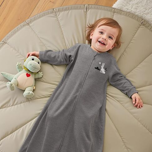 Long Sleeve Sleep Sack 6-12 Months - 100% Cotton Infant Sleep Sack with 2-Way Zipper - 0.5 Tog Wearable Blanket Baby - Lightweight Baby Sleep Sack 6-9 9-12 Months in Saudi Arabia