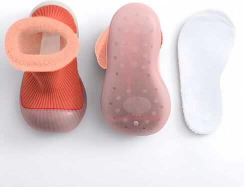 Baby Shoes Boys Girls First Walking Shoes Non Slip Soft Sole Sneakers Toddler Infant Baby Girl Sock Shoes (Pink, Toddler, 12 Months, Age Range, US Footwear Size System, 18 Months, Medium) in Saudi Arabia