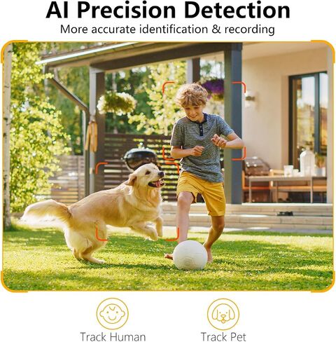 Indoor Security Camera 2K, 360 Degree Cameras for Home Security with Night Vision, Baby/Dog Monitor with Auto Tracking, Human/Pet Detection, Cloud&SD, Pet Camera Support 2.4/5GHz WiFi in Saudi Arabia