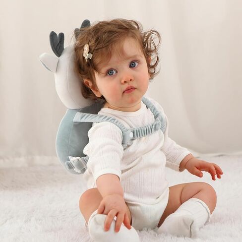Baby Head Protector Backpack - Soft & Lightweight Head Protection Pillow for Bebe Walking and Crawling(Corgi in Saudi Arabia