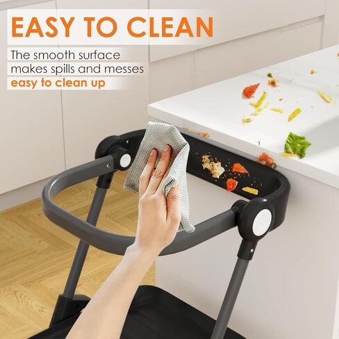 Cowiewie Folding Toddler Tower, Easy to Fold Kids Kitchen Step Stool, Space-Saving Kitchen Stool Helper for Toddler Black in Saudi Arabia