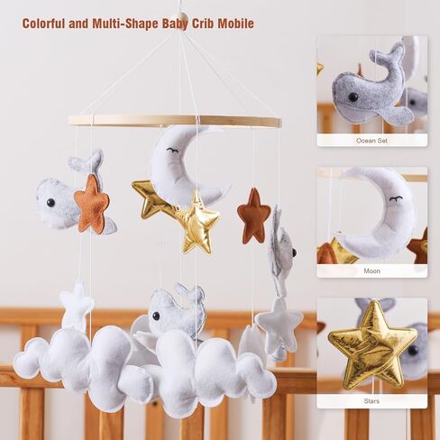 Baby Crib Mobile, Elephant Mobile for Crib, Crib Mobile for Boys and Girls, Boho Nursery Decor, Baby Bedroom Hanging Decoration in Saudi Arabia