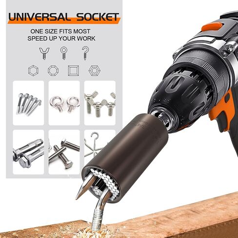 Stocking Stuffers Super Universal Socket - Tools Gifts for Men Women Grip Socket with Power Drill Adapter Unscrew Any bolt Cool Gadgets for Men Car Guy Gift Ideas for Adults Dad Stuff Christmas Gifts in Saudi Arabia