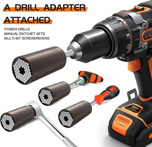Stocking Stuffers Super Universal Socket - Tools Gifts for Men Women Grip Socket with Power Drill Adapter Unscrew Any bolt Cool Gadgets for Men Car Guy Gift Ideas for Adults Dad Stuff Christmas Gifts in Saudi Arabia