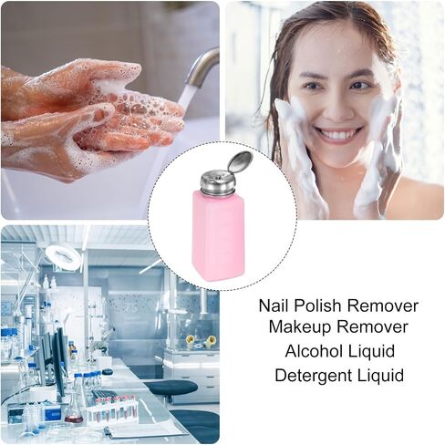 HARFINGTON Solvent Alcohol Dispenser 100ml(3.4oz) Push Down Liquid Dispenser Pump Bottle with Sealing Stainless Steel Lid for Acetone Cleanser Polish Remover, Blue in Saudi Arabia