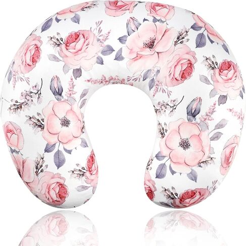 SWESEN Nursing Pillow Cover Girls, Floral Breastfeeding Pillow Cover for Baby, Snug Fits Newborn Nursing Pillow Case, Super Soft Breathable, Flower Lattice in Saudi Arabia