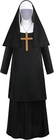 GRAJTCIN Halloween Nun Costume for Women Plus Size 4-Pcs Mother Cosplay Dress Scary Nun Habit in Saudi Arabia