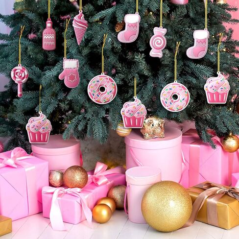 40 Pcs Black and White Christmas Tree Ornaments PVC Xmas Candy Cane Lollipop Ornament Christmas Hanging Decors Birthday Party Decoration Crafts for Holiday Xmas Tree Party (Novel Style) in Kuwait