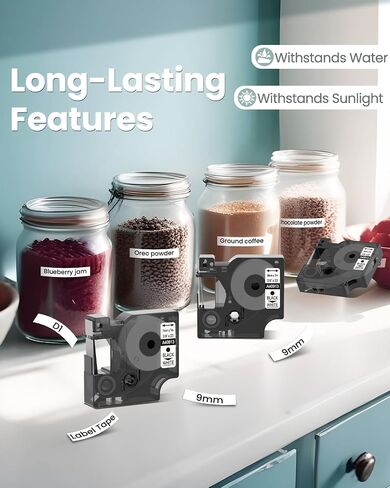 بديل شريط الملصقات المتوافق مع Oozmas لـ Dymo D1 Label Cassette 45013 S0720530 متوافق مع شريط صانع الملصقات Dymo 160 باللون الأسود على الأبيض 1/2 بوصة × 23 قدم، 4 خراطيش in Kuwait