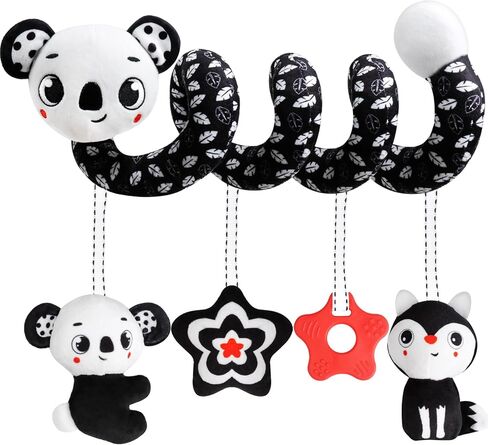 لعبة Baby Carseat Toy Black & White Drattle Spiral Toying Toy Toy Toy For Boys and Girls ، هدايا الأطفال ذات الجودة لمصالح حفلات استحمام الطفل ، عيد الحب in Saudi Arabia