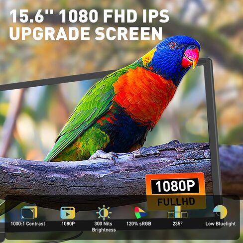 Laptop Screen Extender, 15.6" Triple Laptop Monitor Extender, FHD 1080P Detachable Portable Monitor for Laptop, USB-C/Type-C Plug&Play, Compatible with Mac/Android/Wins in Kuwait