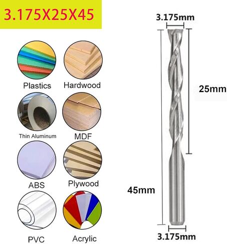 1/8" CNC Router Bits Ball Nose Carbide End Mill CNC Spiral Bits Upcut Cutter 3.175mm CNC End Mill for Alloy Steels/Hardened Steels 10pcs,Flute Length 12MM in Saudi Arabia