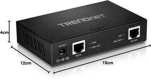 TRENDnet Gigabit PoE+ Extender, TPE-E100 | Repeater, Amplifier, NDAA Compliant, Extends 100m up to 200m (656 ft), Supports (15.4W), (30W), Daisy Chain, Wall Mount in Saudi Arabia