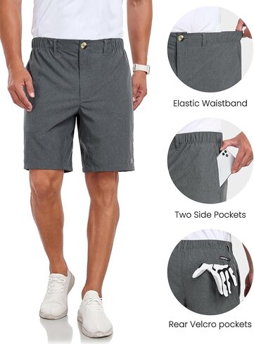 Little Donkey Andy Men's Bermuda 9 Inch Lightweight Quick Dry Stretch Shorts Golf Hiking Travel in Kuwait